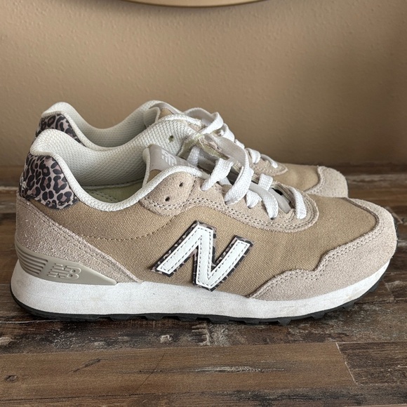 New Balance Beige Sneakers with Animal Print Detail SZ 6 - Picture 5 of 11